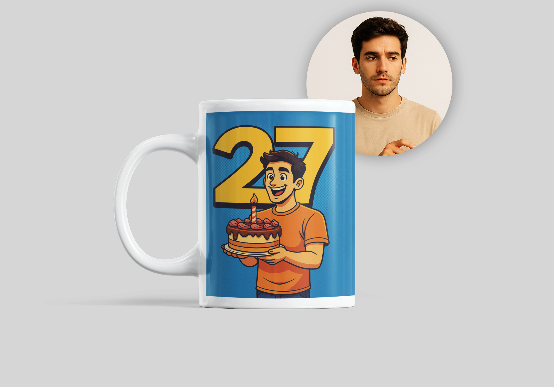 Geburtstagstasse im Comic-Stil GearPrint